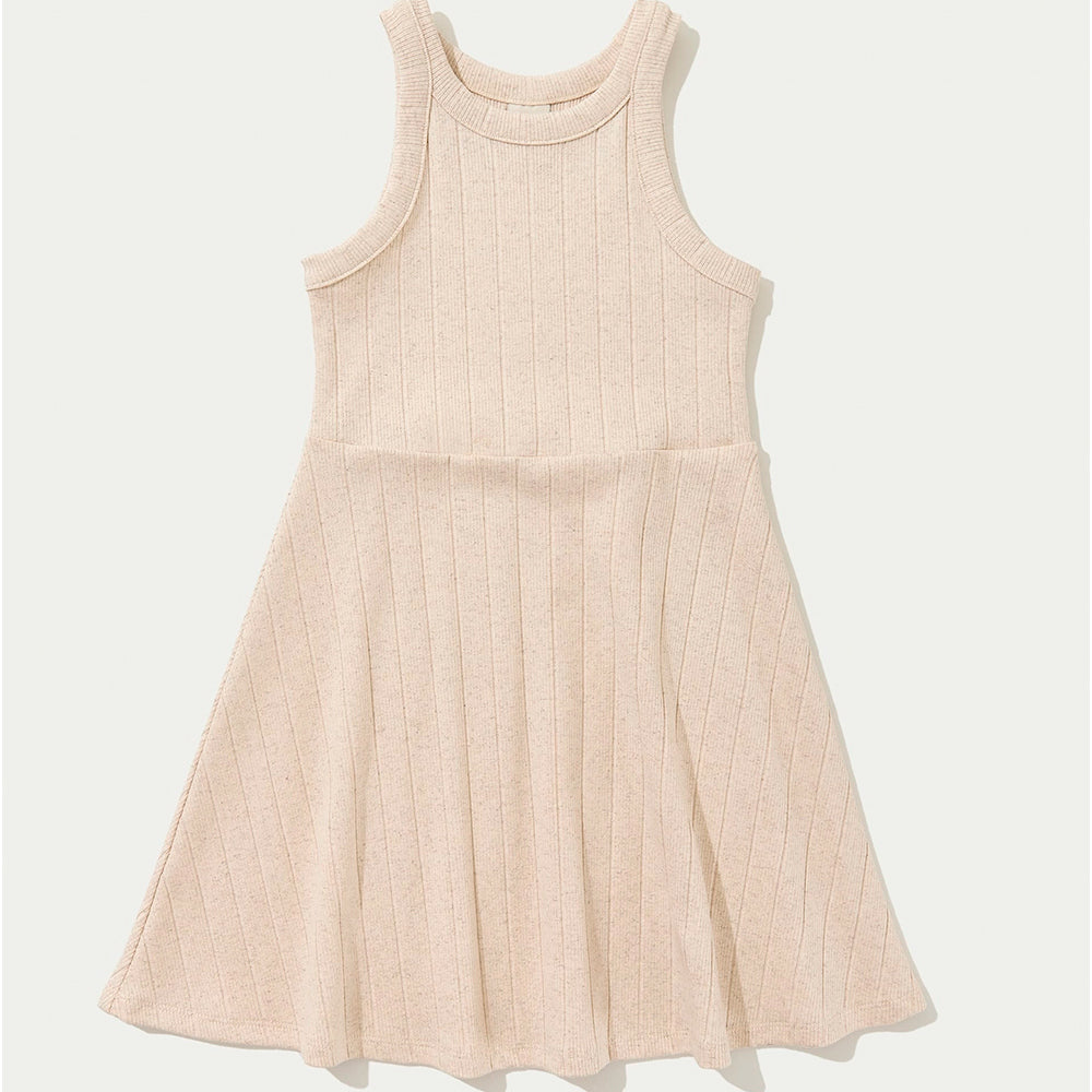 Vestido Curto Hering Kids Ribana Com Linho Feminino - Off-White