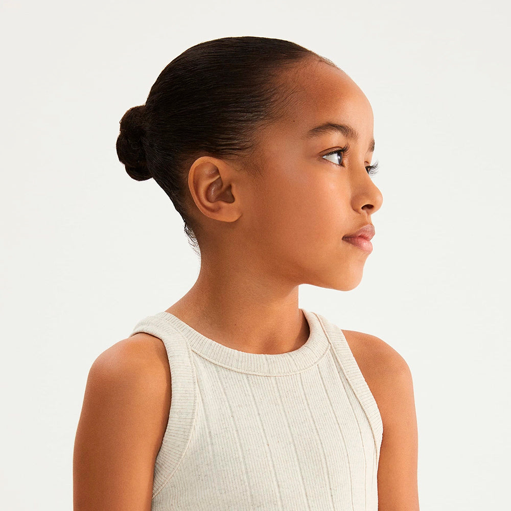Vestido Curto Hering Kids Ribana Com Linho Feminino - Off-White