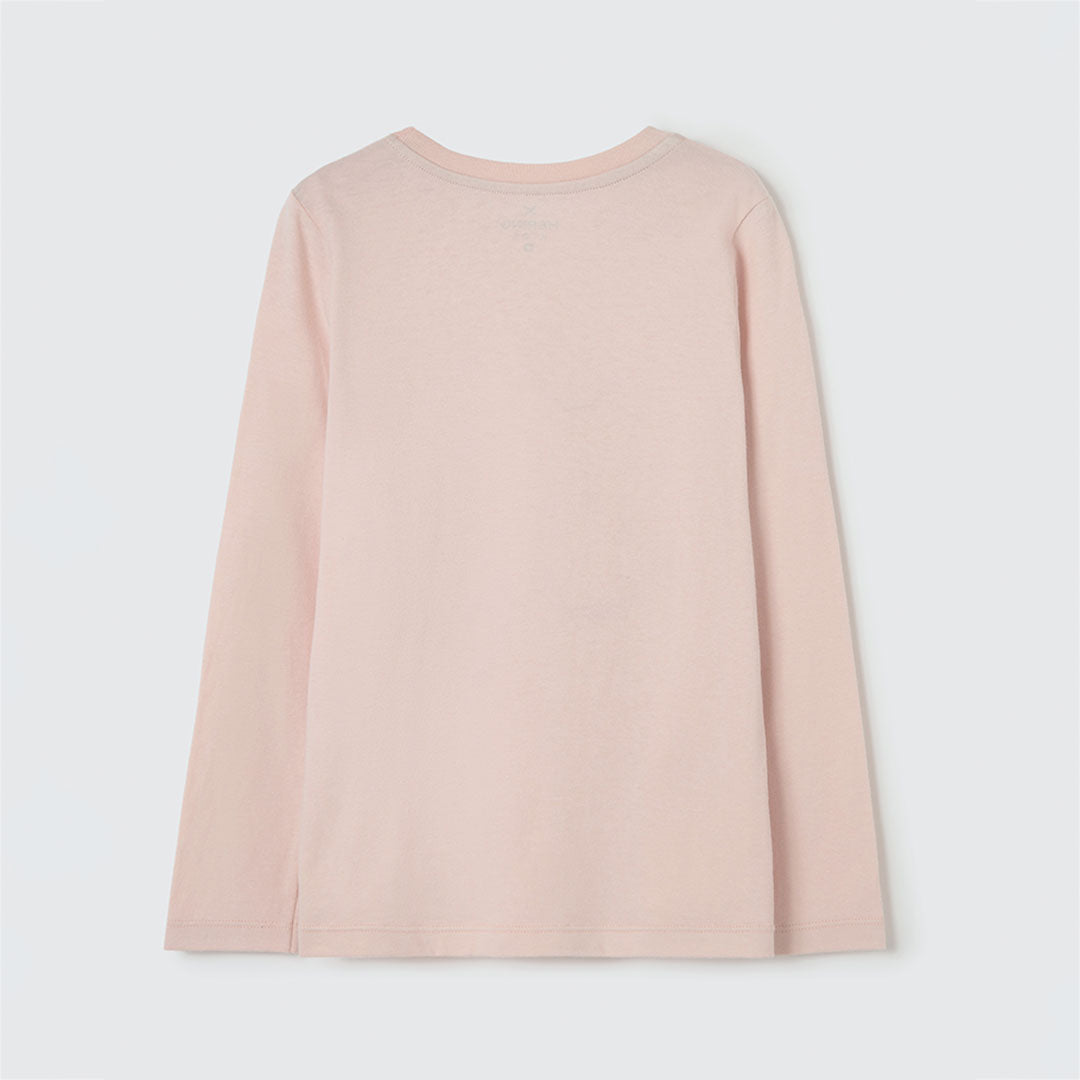 Camiseta Manga Longa Find The Happy Rosa Hering - Feminina