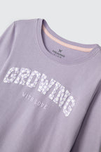 Blusinha Manga Longa Growing Lilás Hering Infantil - Feminina