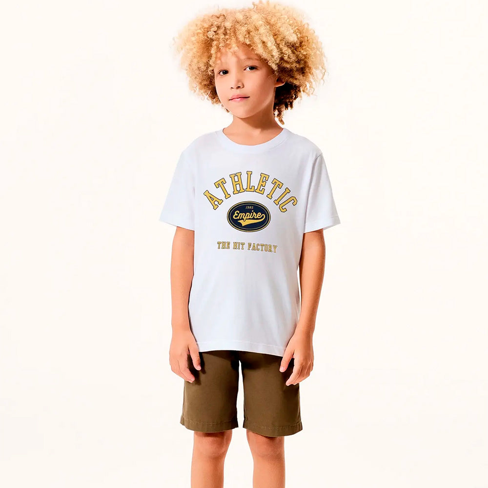 Camiseta Manga Curta Hering Kids Estampado Masculino - Branco