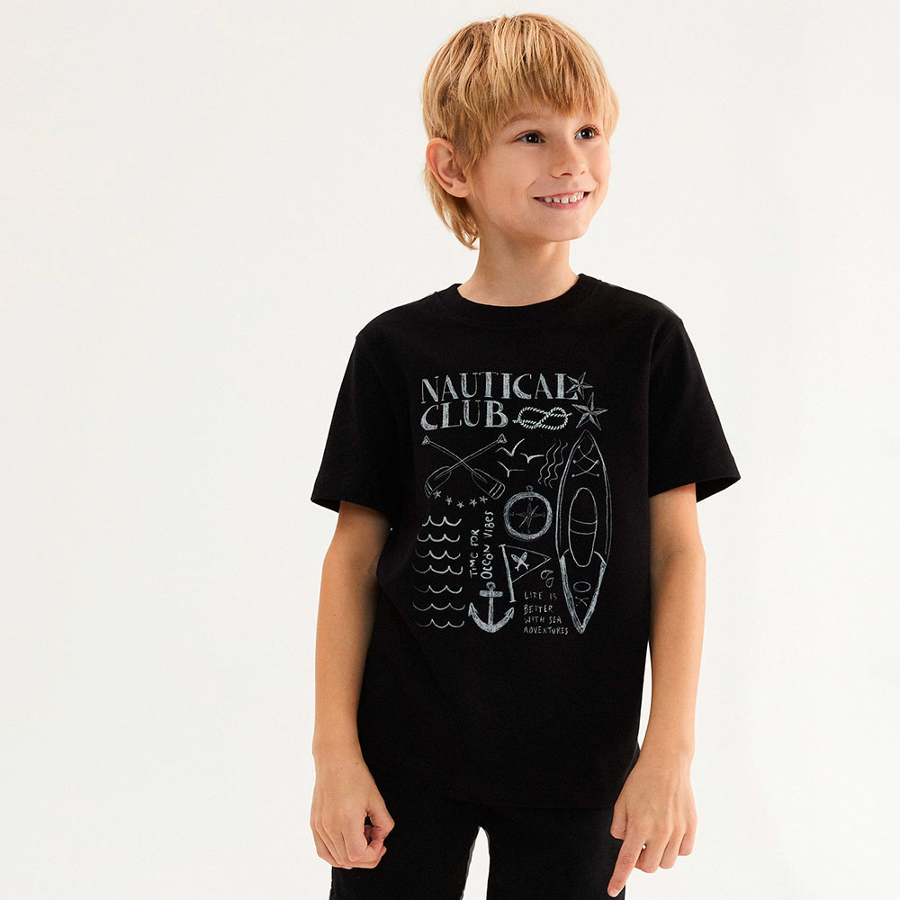 Camiseta Manga Curta Hering Infantil Com Estampa Masculina - Preto