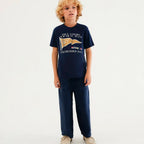 Camiseta Manga Curta Hering Kids Estampada Masculina - Azul