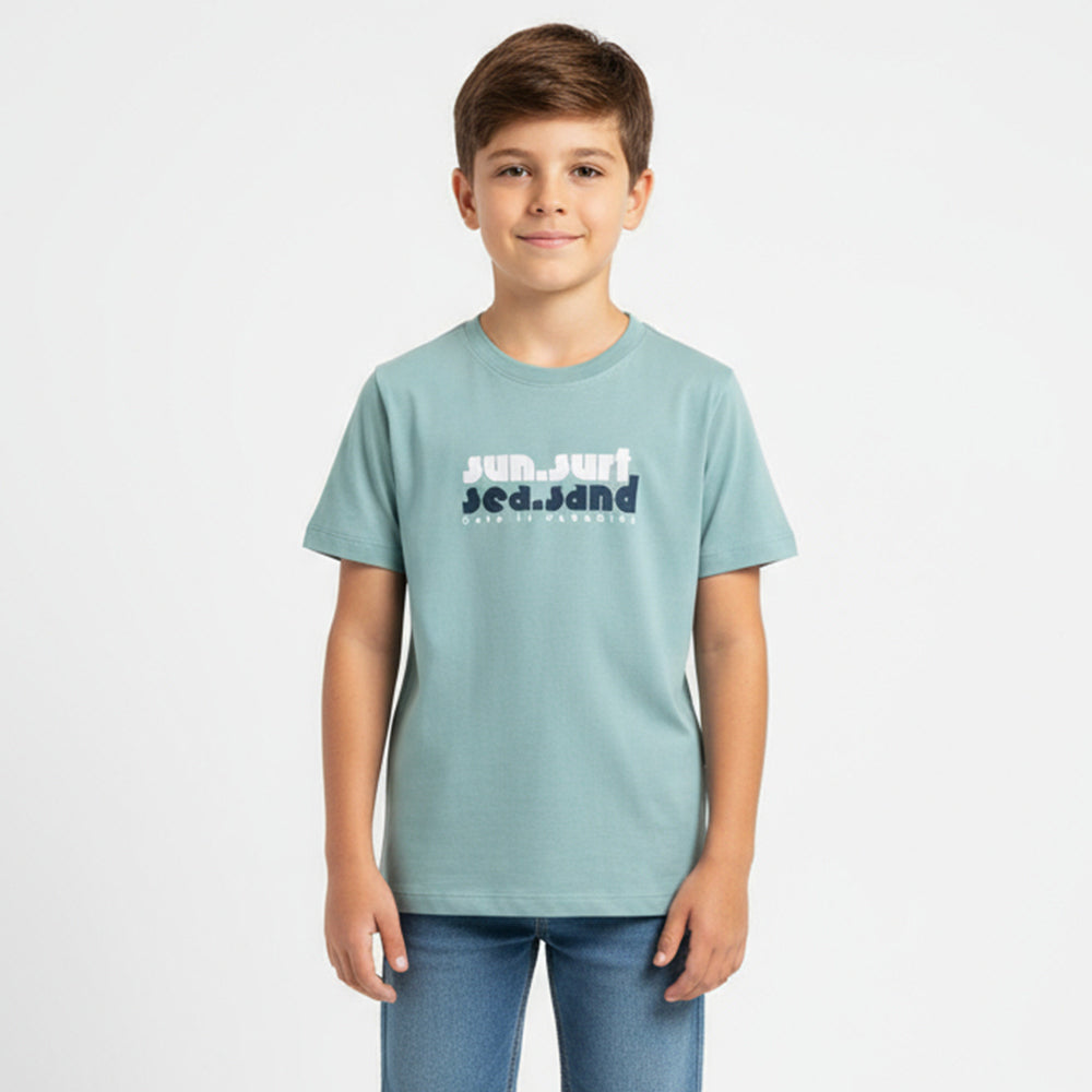 Camiseta Manga Curta Masculina Estampada Hering Infantil - Verde