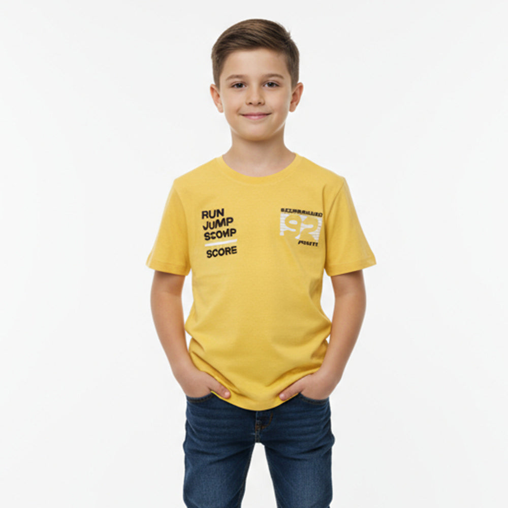 Camiseta Manga Curta Masculina Estampada Hering Infantil - Amarela