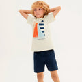 Camiseta Manga Curta Hering Kids Estampada Masculina - Creme