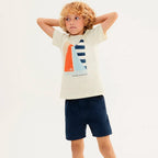 Camiseta Manga Curta Hering Kids Estampada Masculina - Creme
