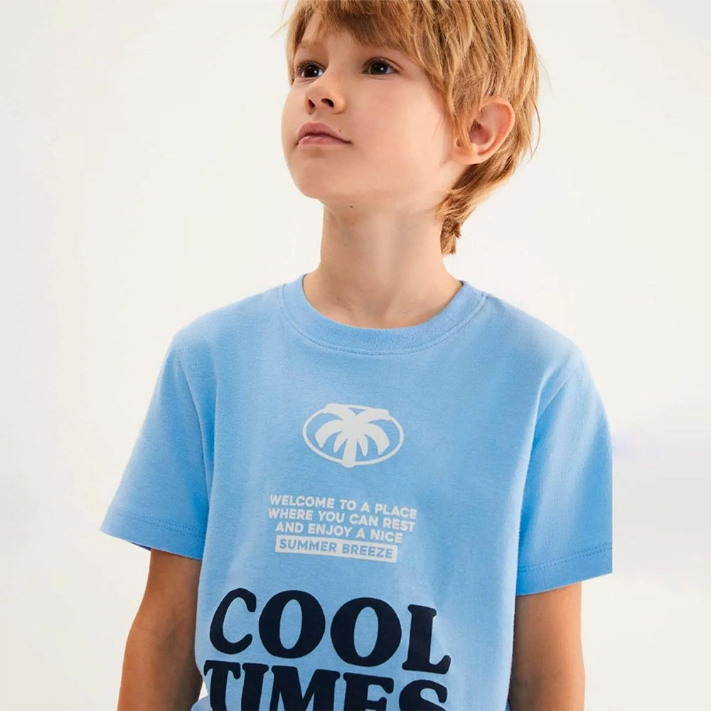 Camiseta Manga Curta Masculina Estampada Hering Infantil - Azul