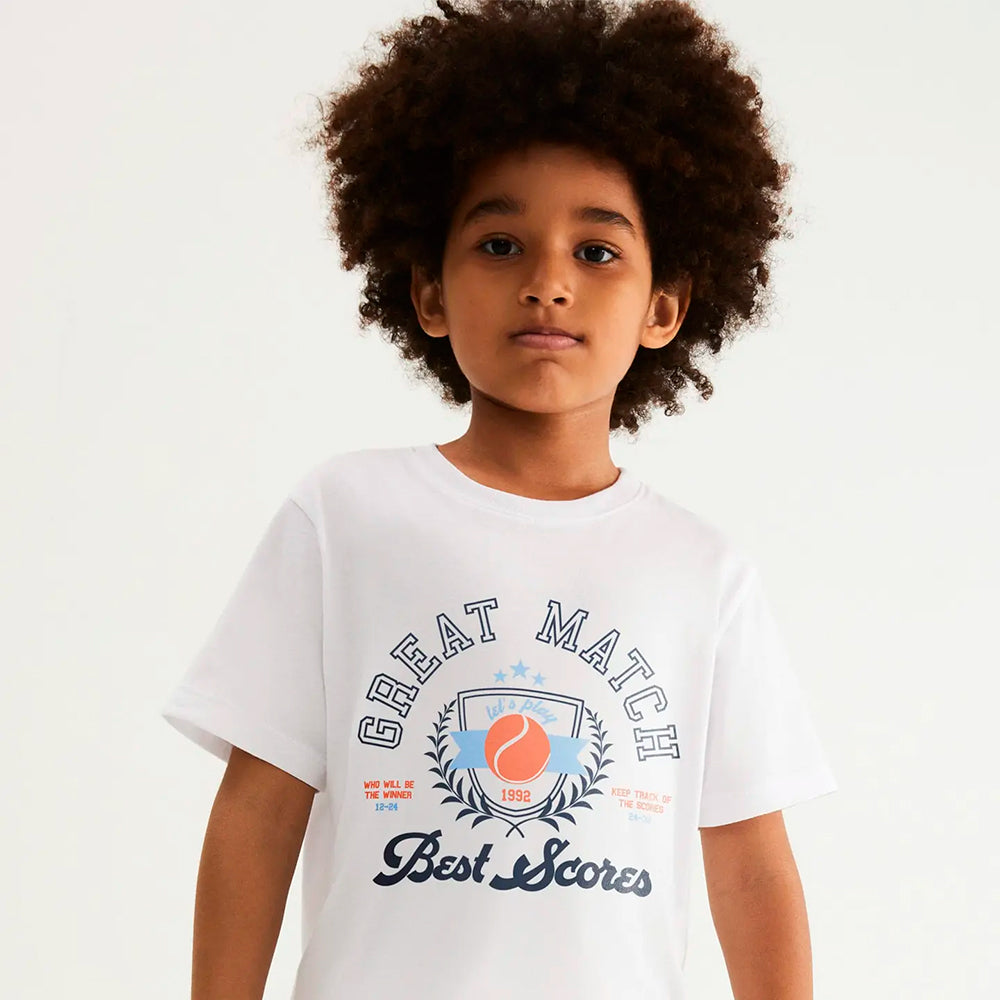Camiseta Manga Curta Hering Kids Estampada Masculina - Branco