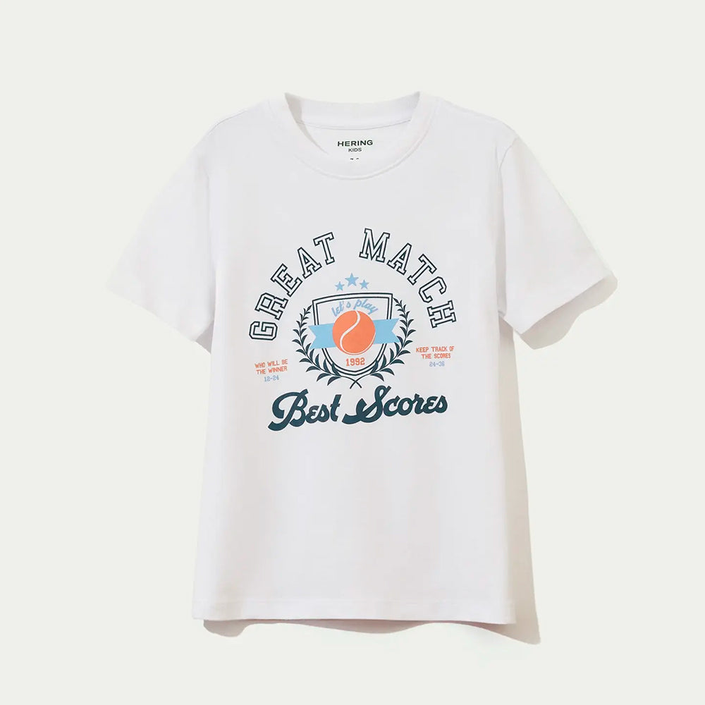 Camiseta Manga Curta Hering Kids Estampada Masculina - Branco