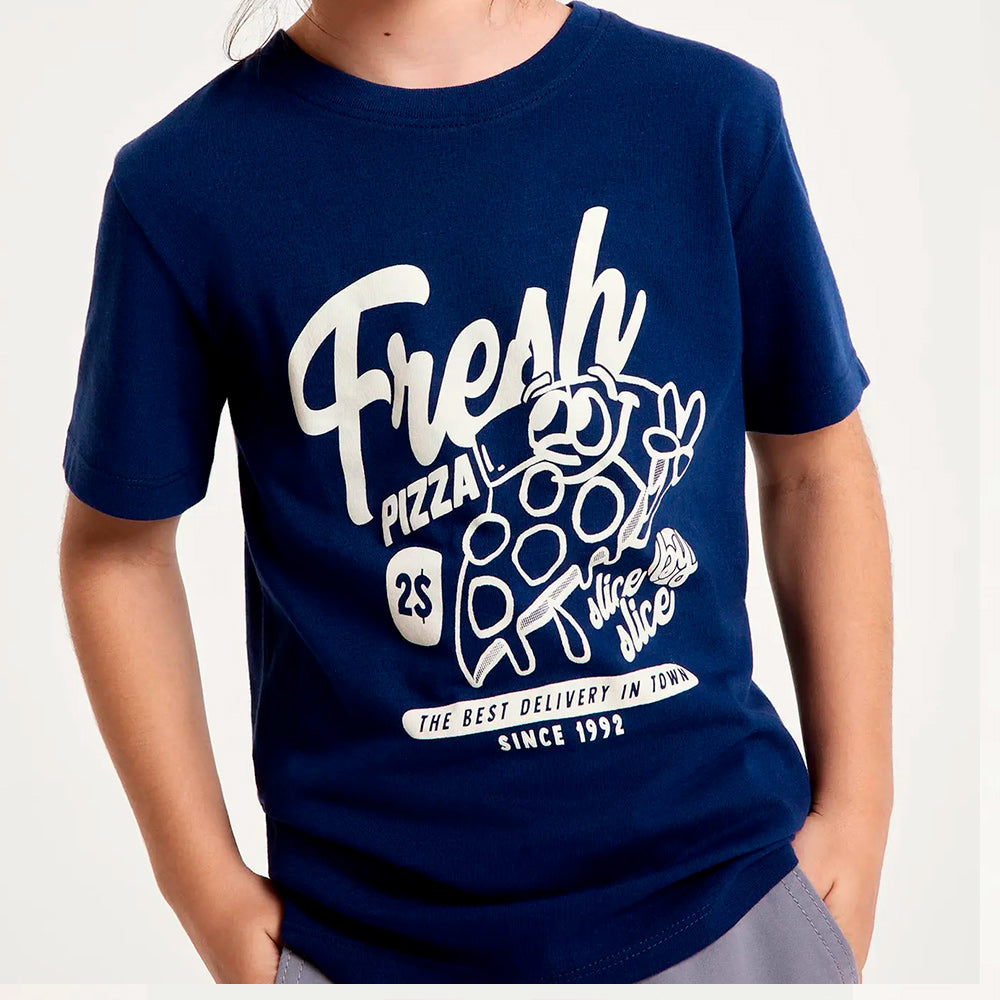 Camiseta Manga Curta Hering Kids Estampado Masculino - Azul