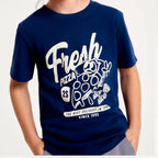 Camiseta Manga Curta Hering Kids Estampado Masculino - Azul