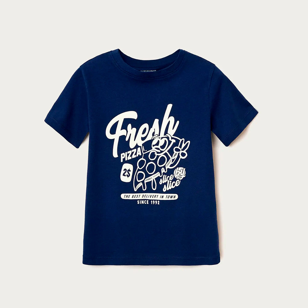 Camiseta Manga Curta Hering Kids Estampado Masculino - Azul