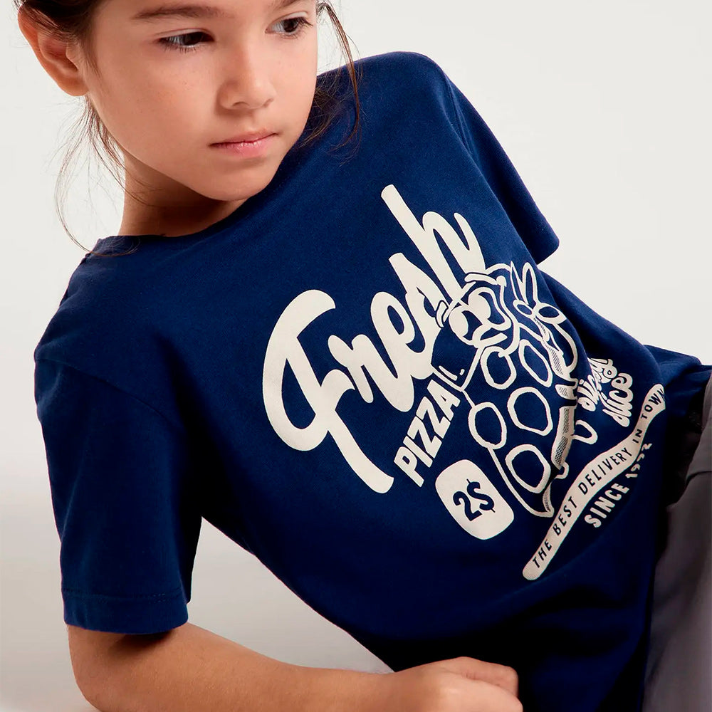 Camiseta Manga Curta Hering Kids Estampado Masculino - Azul