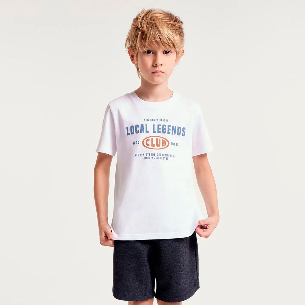 Camiseta Manga Curta Hering Kids Estampado Masculino - Branco