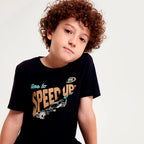 Camiseta Manga Curta Hering Kids Estampada Masculina - Preto