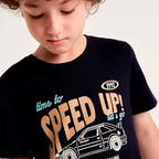 Camiseta Manga Curta Hering Kids Estampada Masculina - Preto