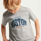 Camiseta Manga Longa Hering Kids Estampada Masculina - Cinza