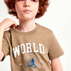 Camiseta Manga Curta Hering Kids Estampada Masculina - Verde Caqui