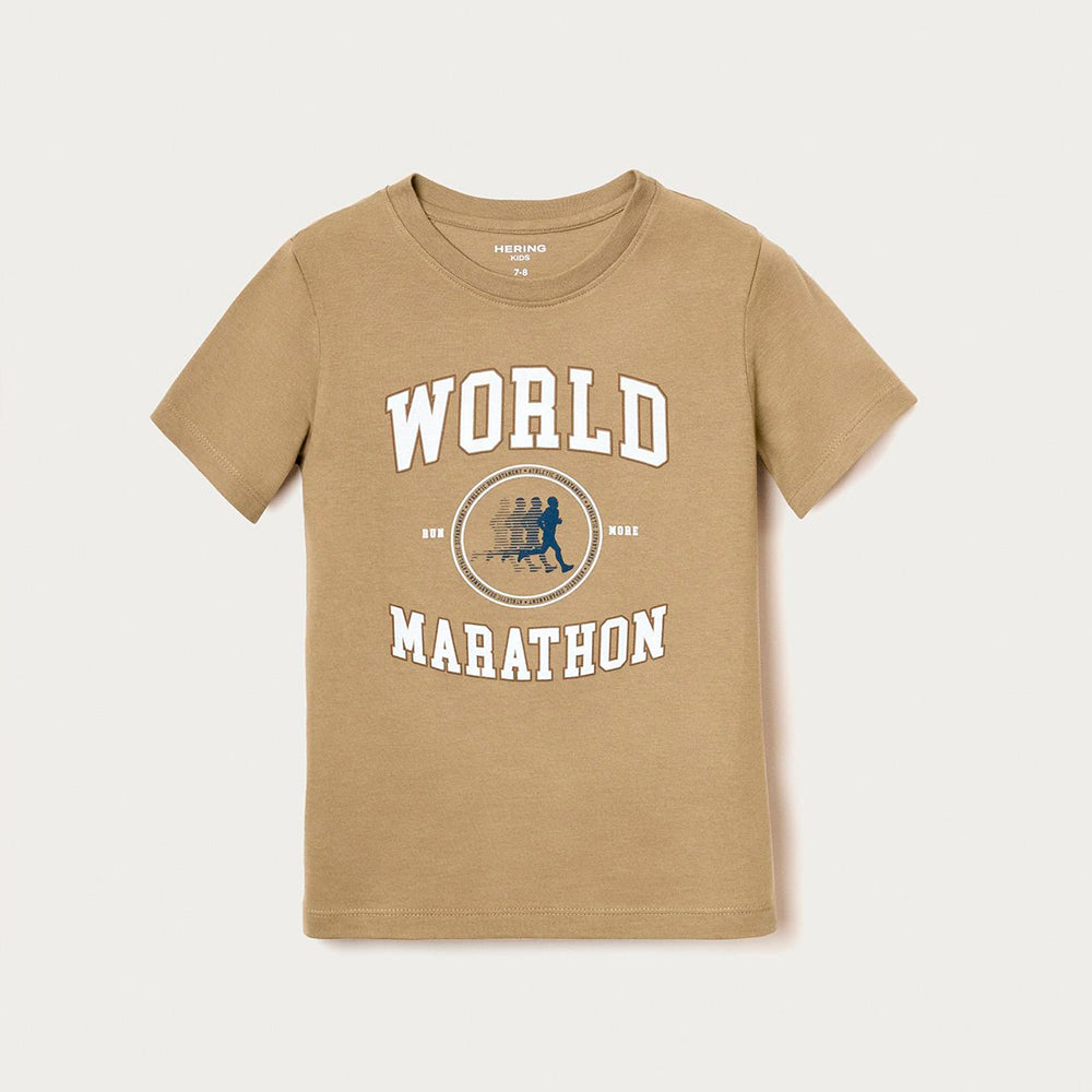 Camiseta Manga Curta Hering Kids Estampada Masculina - Verde Caqui
