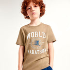Camiseta Manga Curta Hering Kids Estampada Masculina - Verde Caqui