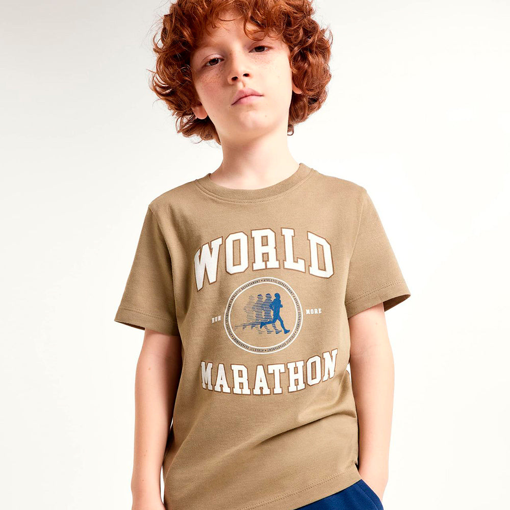 Camiseta Manga Curta Hering Kids Estampada Masculina - Verde Caqui