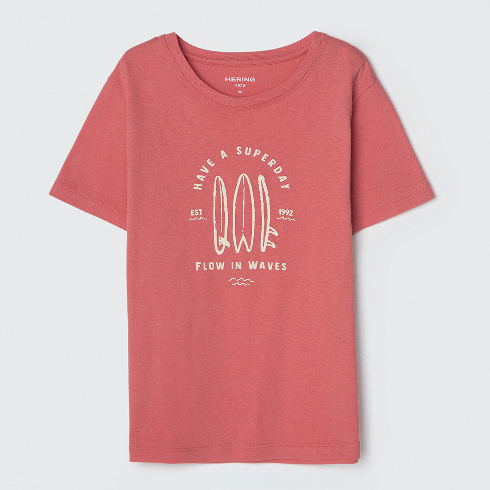 Camiseta Manga Curta Malha Flow in Waves Vermelha Hering - Masculina