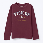 Camiseta Manga Longa Visions Bordô Hering - Masculina