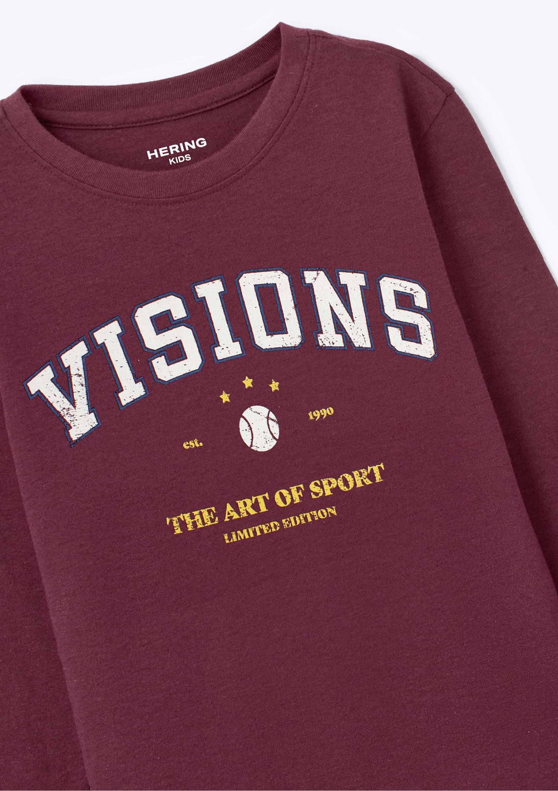 Camiseta Manga Longa Visions Bordô Hering - Masculina