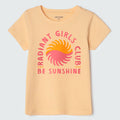 Blusa Manga Curta Meia Malha Amarela Radiant Girls Club Hering Infantil - Feminino