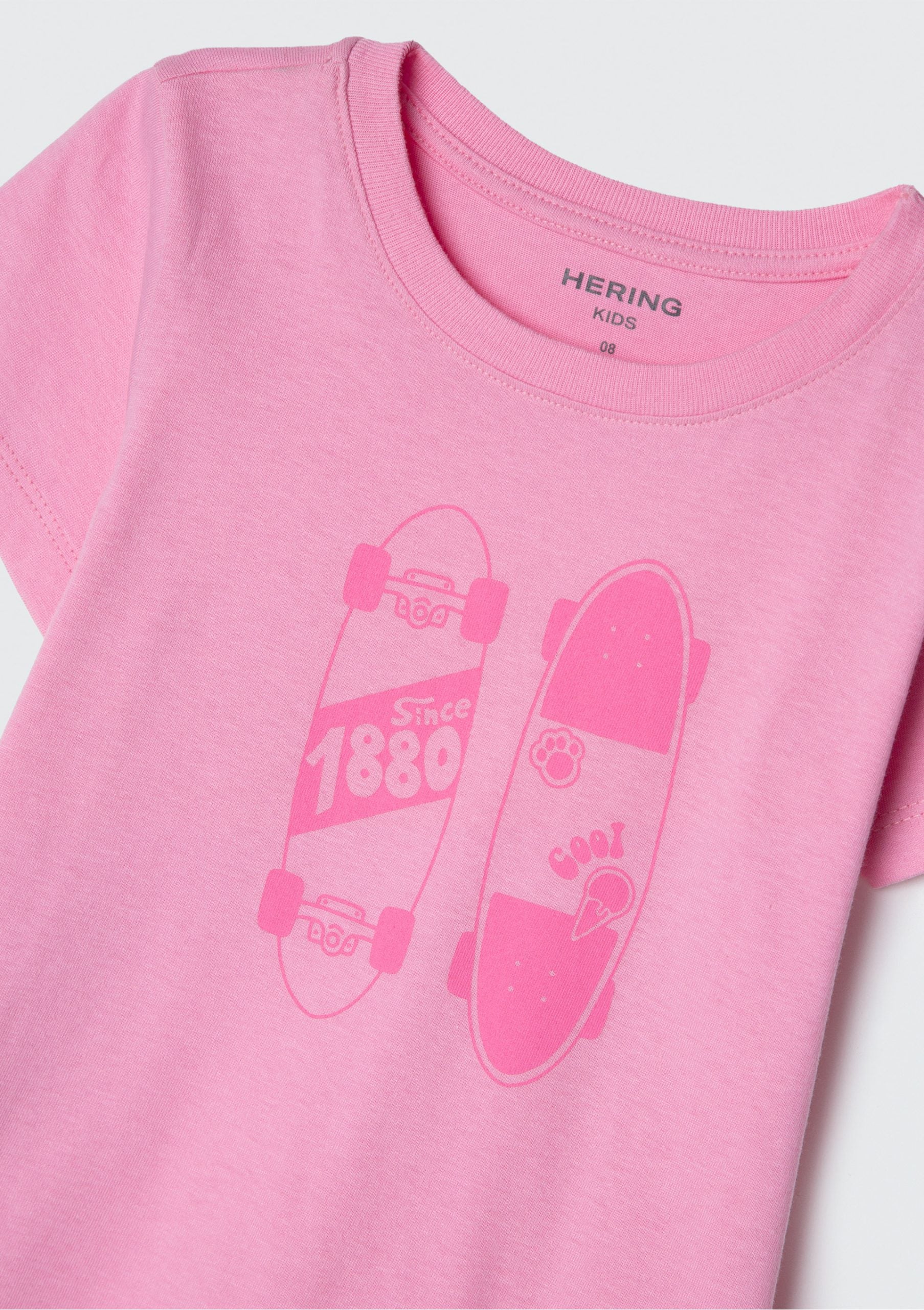 Camiseta Manga Curta Rosa Skate Hering - Feminina