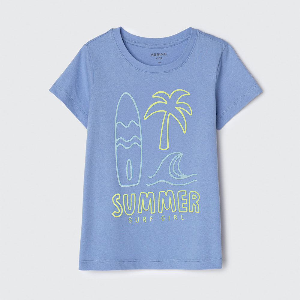 Camiseta Manga Curta Summer Azul Hering - Feminina