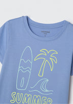 Camiseta Manga Curta Summer Azul Hering Infantil - Feminina