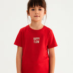 Camiseta Manga Curta Hering Infantil Happy Flow Feminina - Vermelho