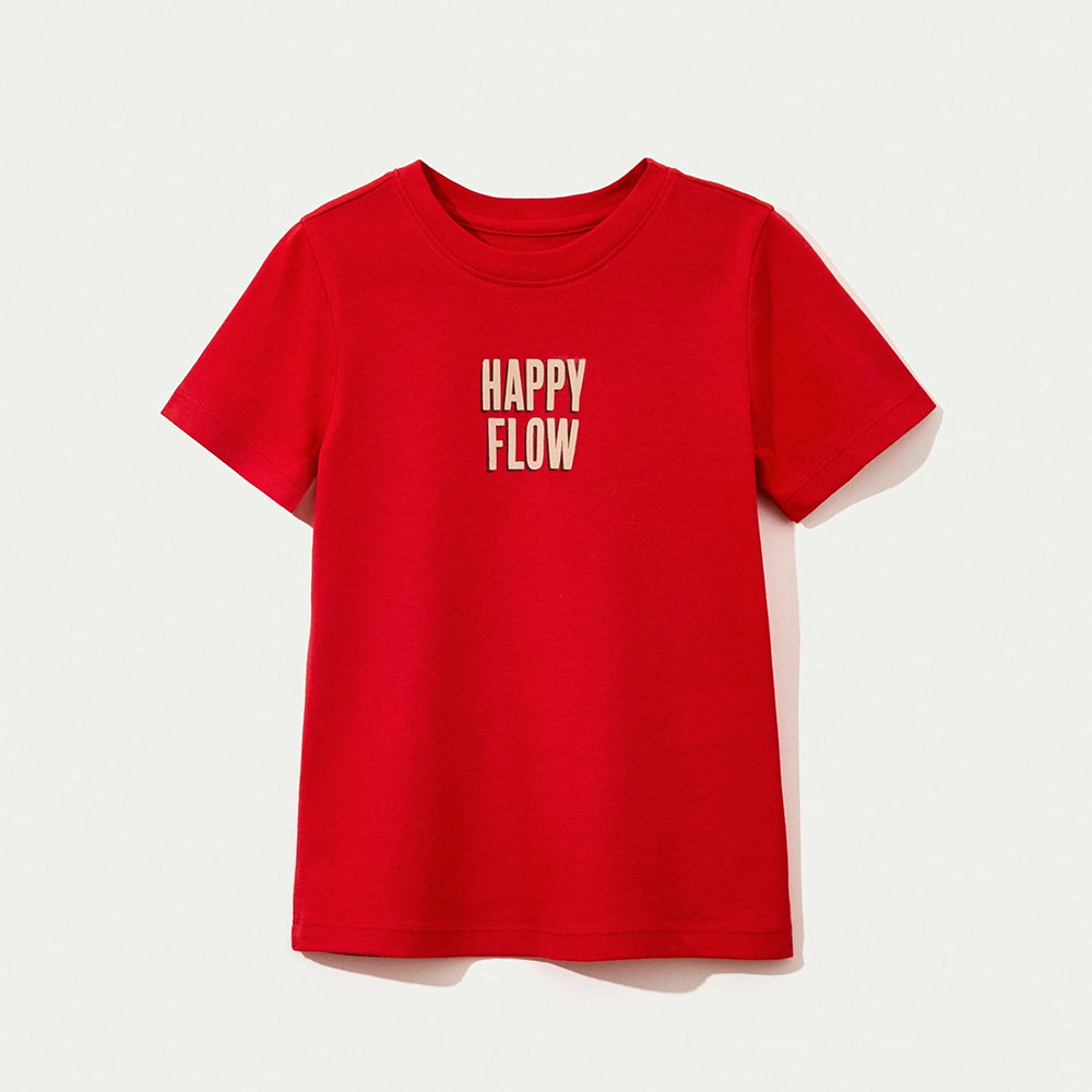 Camiseta Manga Curta Hering Infantil Happy Flow Feminina - Vermelho