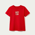 Camiseta Manga Curta Hering Infantil Happy Flow Feminina - Vermelho