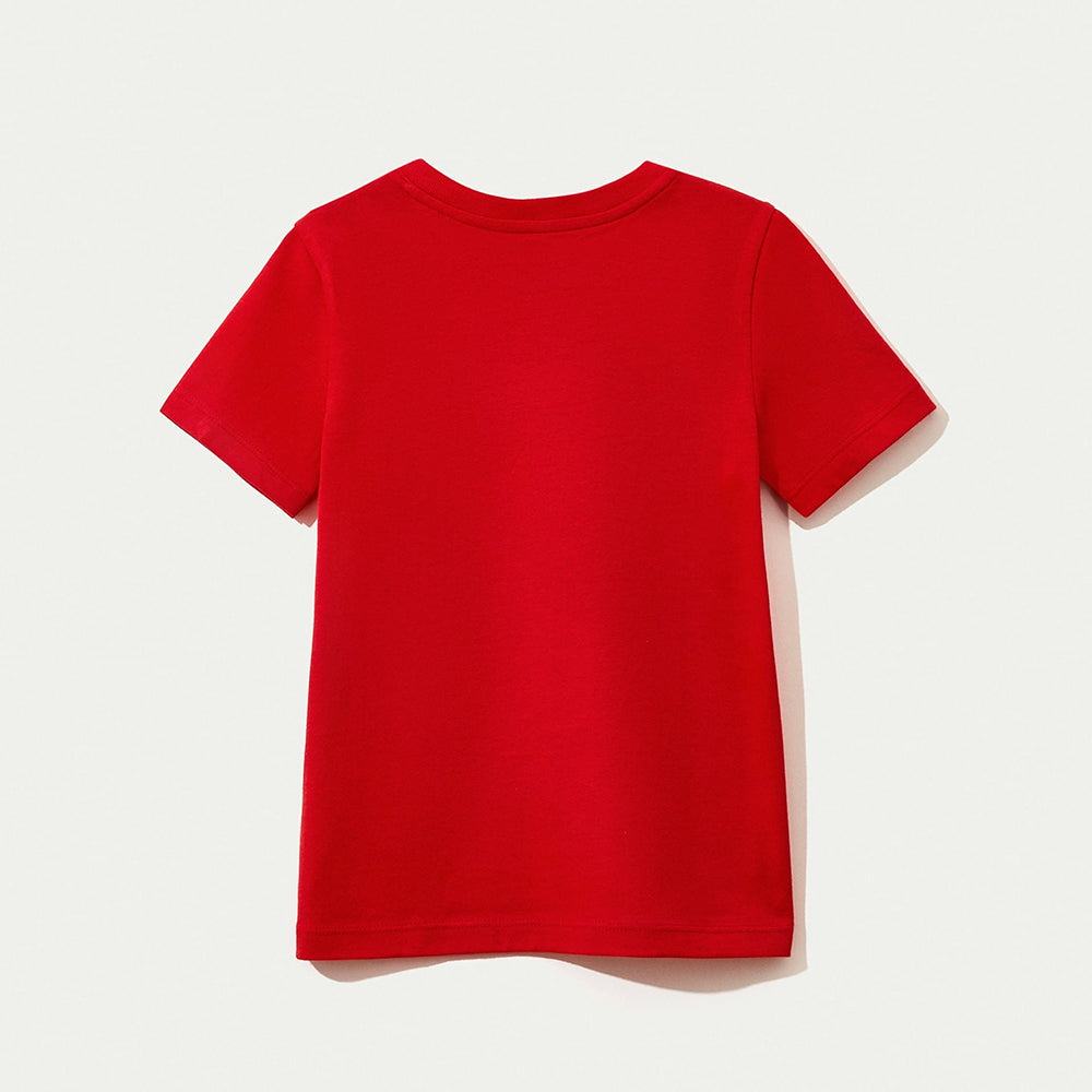 Camiseta Manga Curta Hering Infantil Happy Flow Feminina - Vermelho