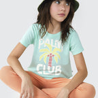 Camiseta Manga Curta Verde Palm Club Hering - Feminina