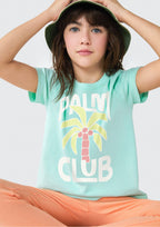 Camiseta Manga Curta Verde Palm Club Hering - Feminina