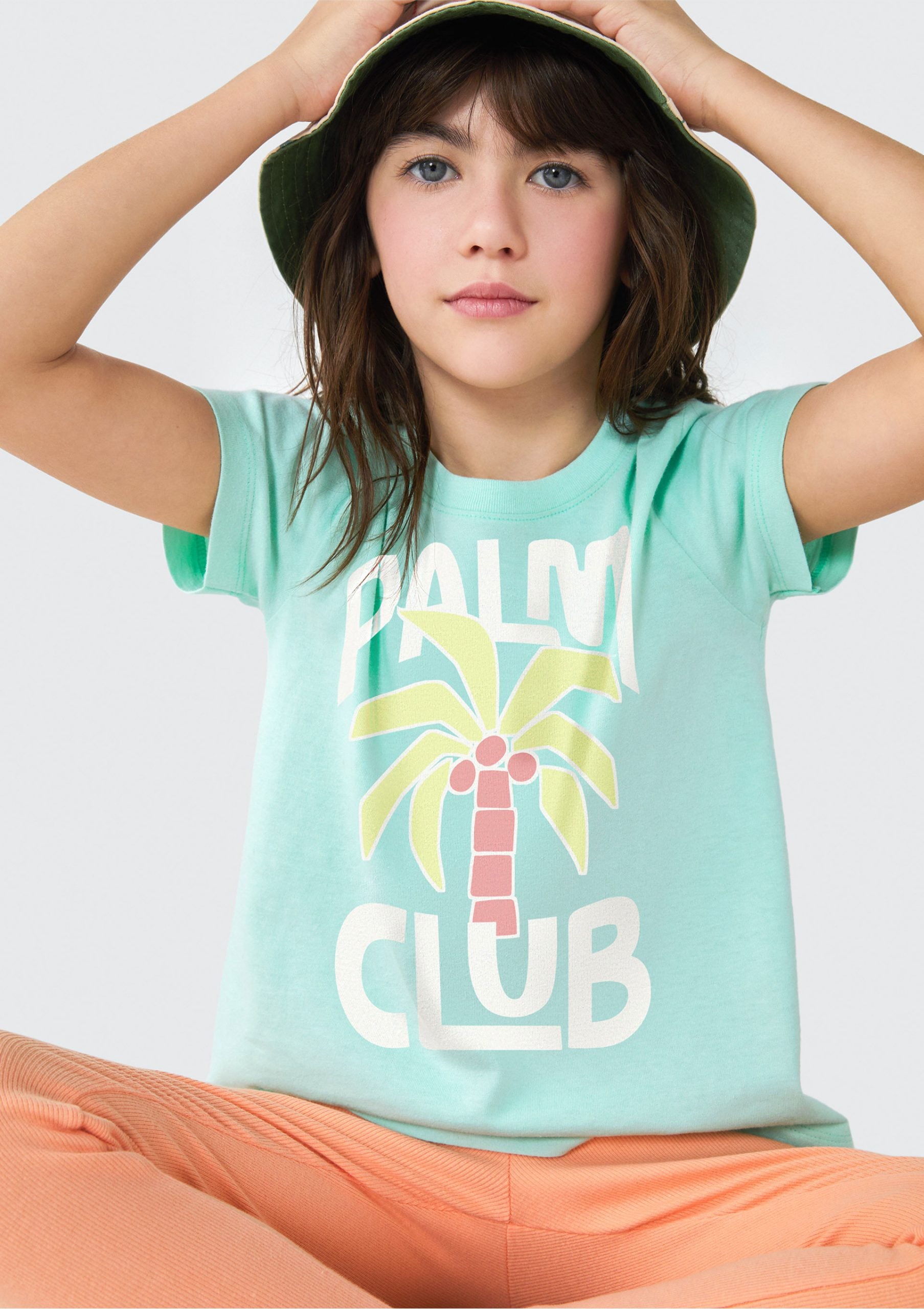 Camiseta Manga Curta Verde Palm Club Hering - Feminina