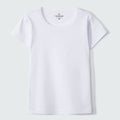 Blusa Manga Curta Meia Malha Básica Branca Hering Infantil - Feminino