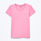 Camiseta Manga Curta Hering Com Bordado Coração Feminino - Rosa