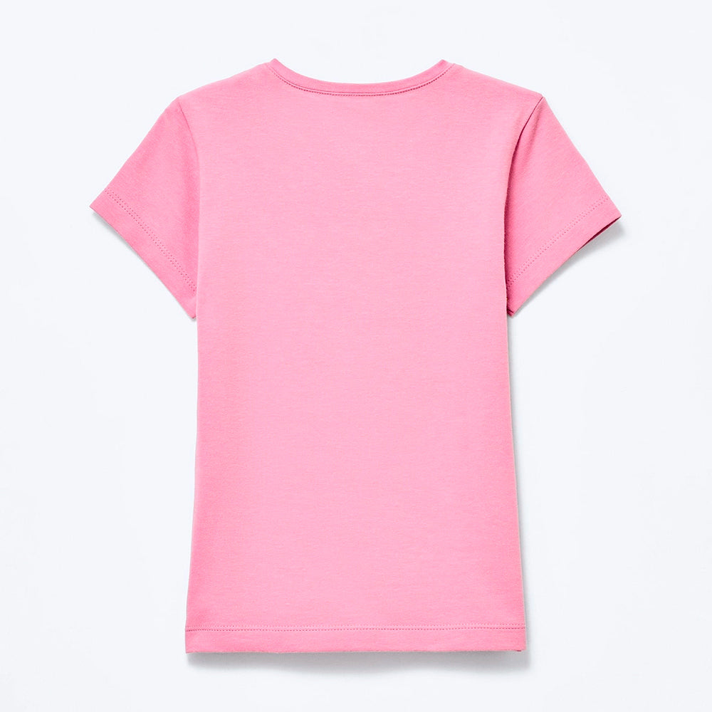 Camiseta Manga Curta Hering Com Bordado Coração Feminino - Rosa