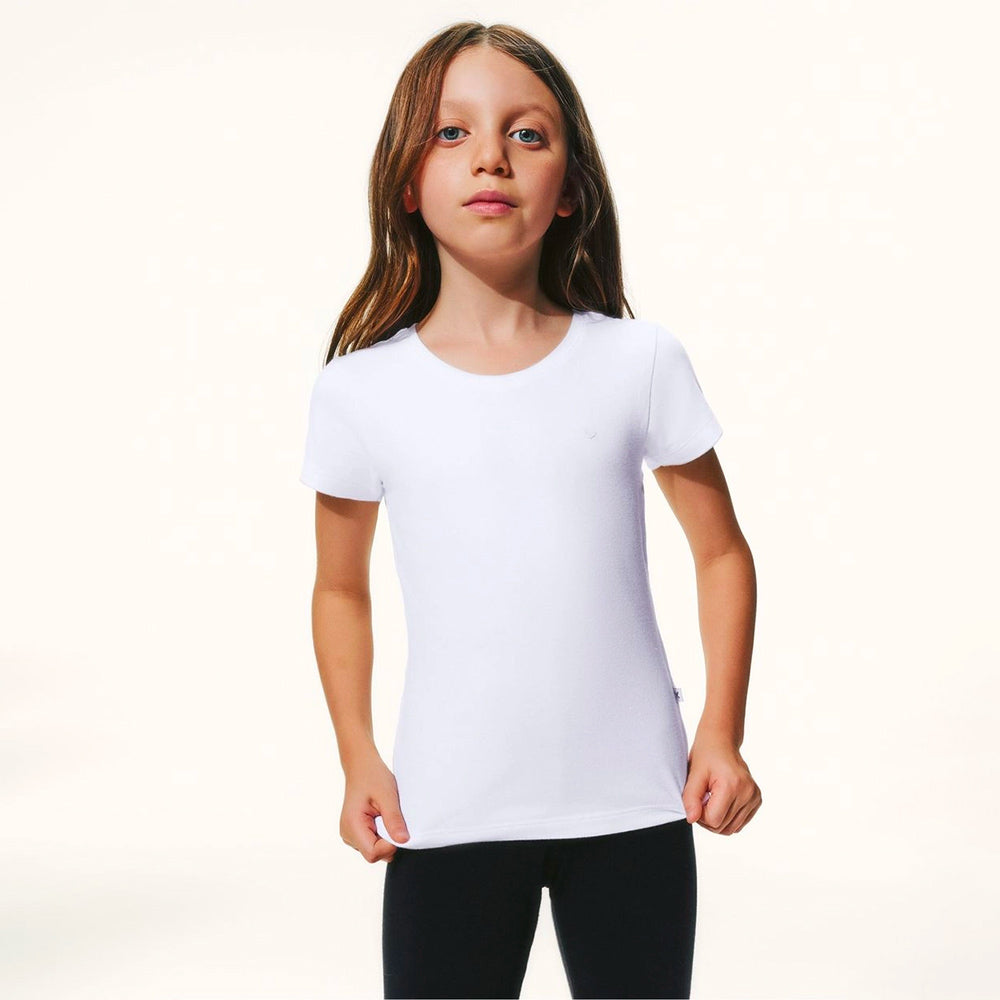 Blusa Básica Hering Infantil Com Bordado De Coração Feminina - Branca