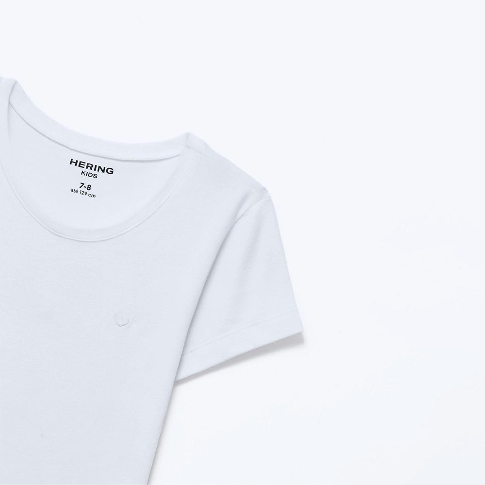 Blusa Básica Hering Infantil Com Bordado De Coração Feminina - Branca