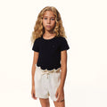 Blusinha Manga Curta Bordado Coração Hering Infantil - Feminina