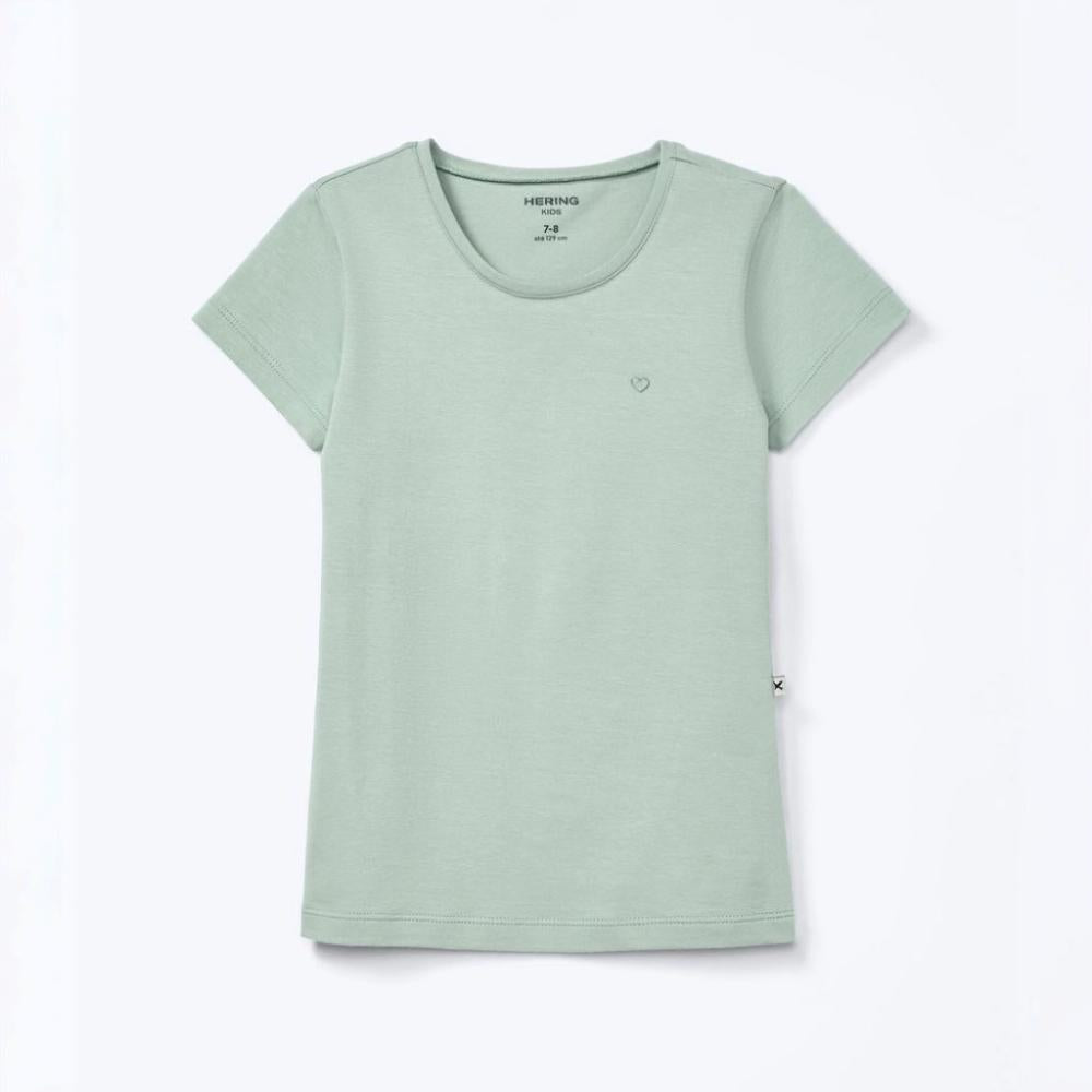 Camiseta Manga Curta Slim Hering Com Bordado Coração Feminina - Verde