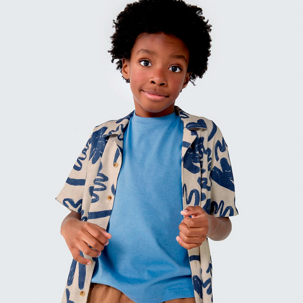 Camiseta Manga Curta Hering Infantil Slim Masculino - Azul