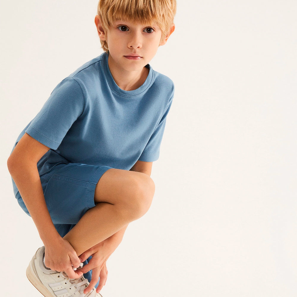 Camiseta Manga Curta Slim Hering Infantil Básica Masculino - Azul