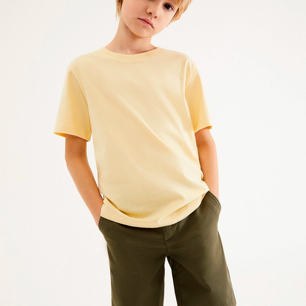 Camiseta Manga Curta Slim Hering Infantil Básica Masculino - Amarelo